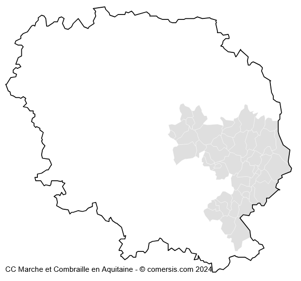 Communauté de Communes Marche et Combraille en Aquitaine cartographie