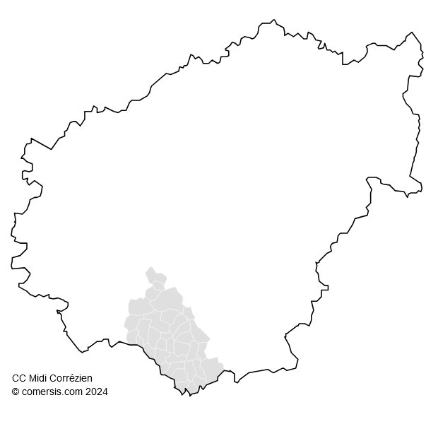 Communauté de Communes Midi Corrézien cartographie