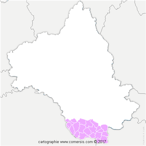 Communauté de Communes Monts, Rance et Rougier cartographie