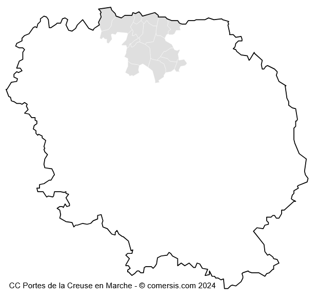 Communauté de Communes Portes de la Creuse en Marche cartographie