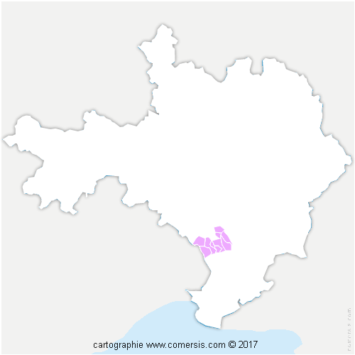 Communauté de Communes Rhony, Vistre, Vidourle cartographie