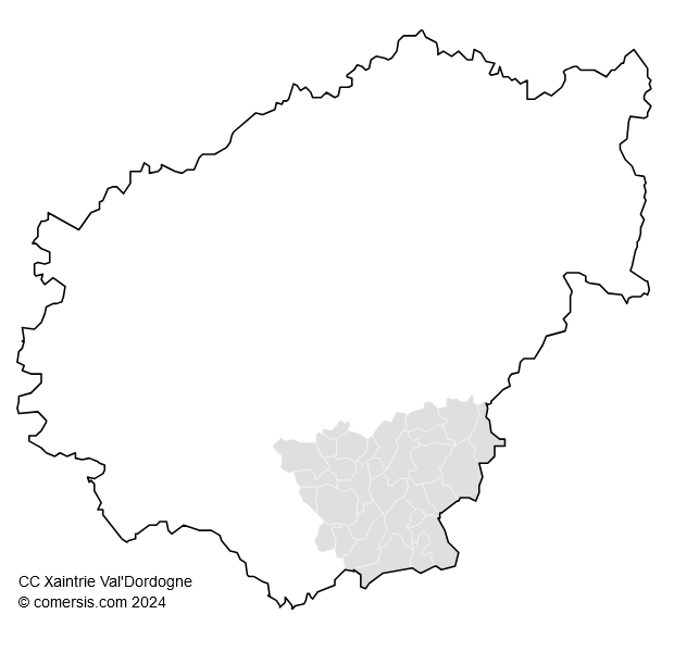 Communauté de Communes Xaintrie Val'Dordogne cartographie