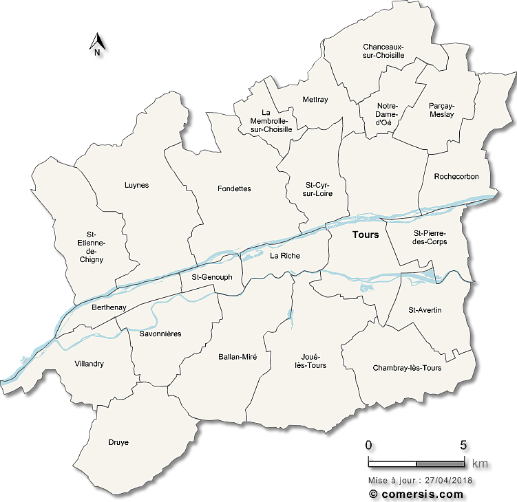 Tours Métropole Val de Loire cartographie